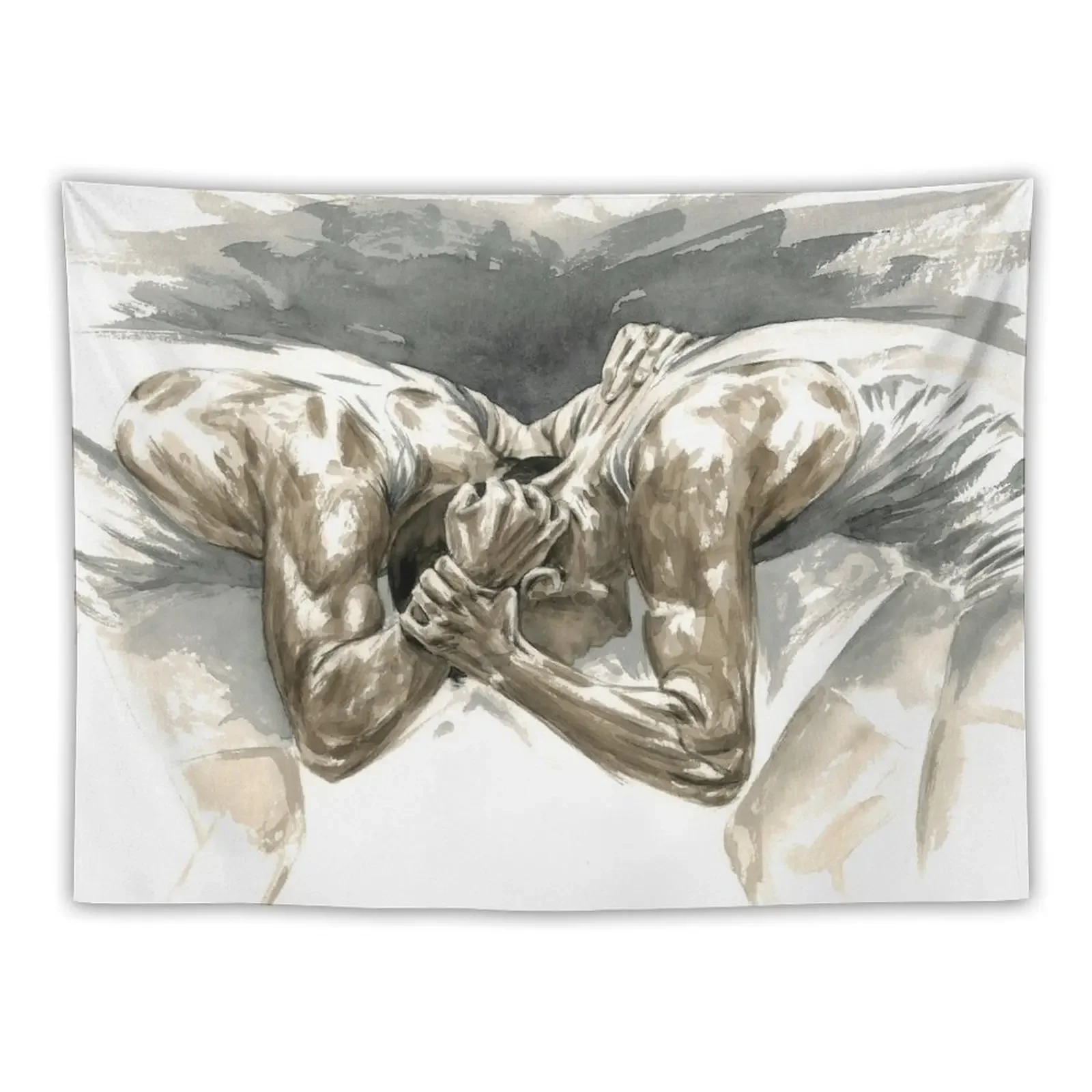 Headbanger - Wrestling Watercolor Tapestry Wall Hanging Wall Cute Decor Room Design Home Supplies Tapestry