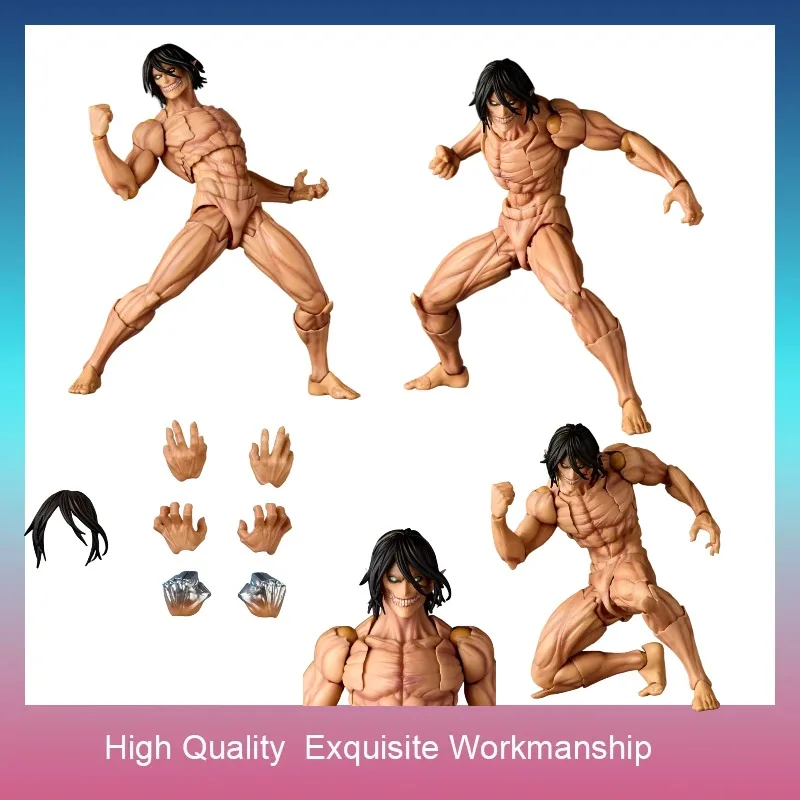 In Stock KAIYODO Revoltech Amazing Yamaguchi Attack on Titan Eren Yeager Attack Titan Movable Action Figure 100% Official