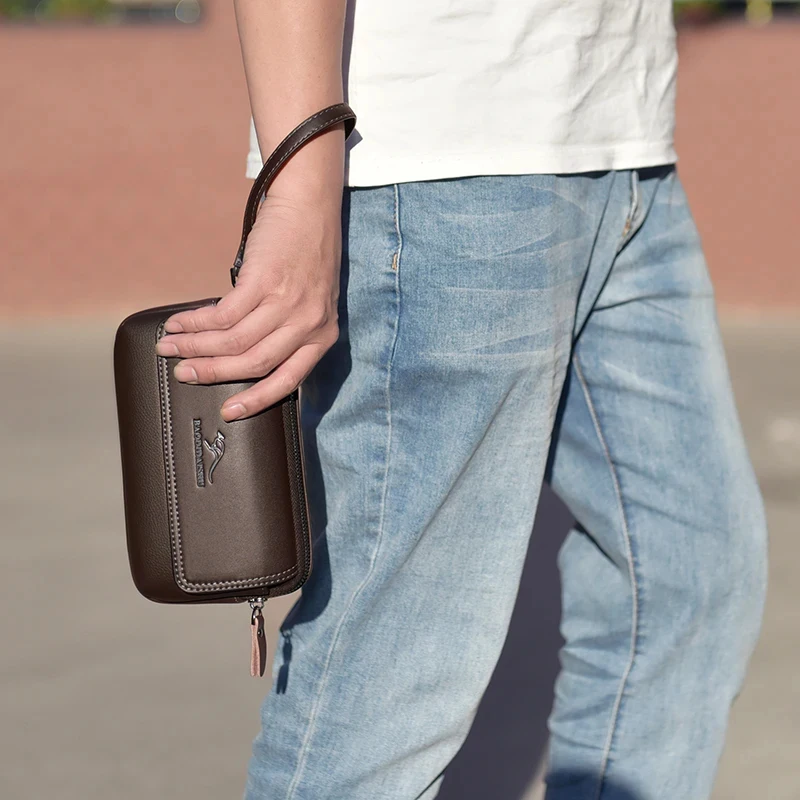bag bolsos mujer pouch Leather Fanny Waist Pack Cell/Mobile Phone Case Purse Money Men Belt Bum Pouch Hook Bag