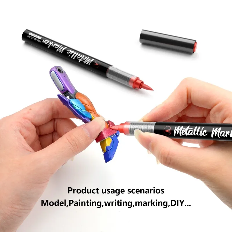 Metallic Direct Ink Acrylic Paint Marker Set, Soft Tip Markers for Student Journaling & Hand Drawing Art Crafts Art Markers