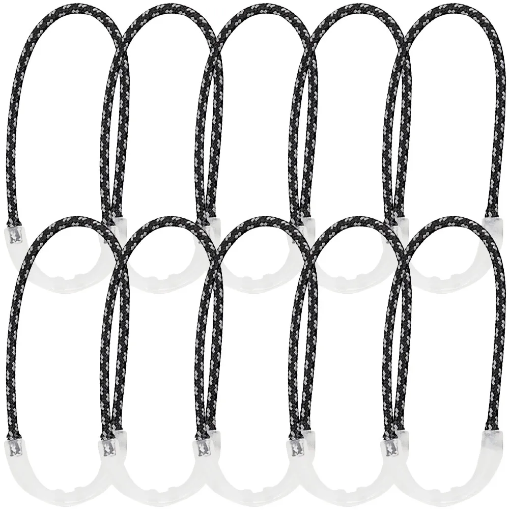 10Pcs Exquisite Luminous Zipper Pulls Ropes Sturdy Zipper Puller Extensions for Backpacks Pouches Outdoor Gear Camping Hiking
