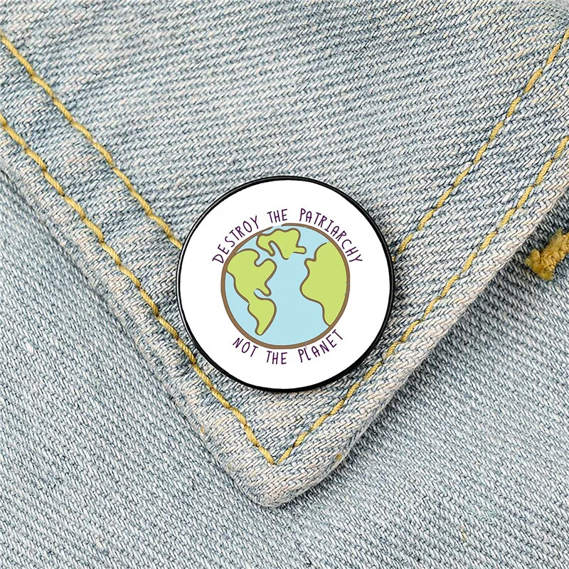 Destroy the Patriarchy Pin Custom Funny Brooches Shirt Lapel Bag Cute Badge Cartoon Cute Jewelry Gift for Lover Girl Friends