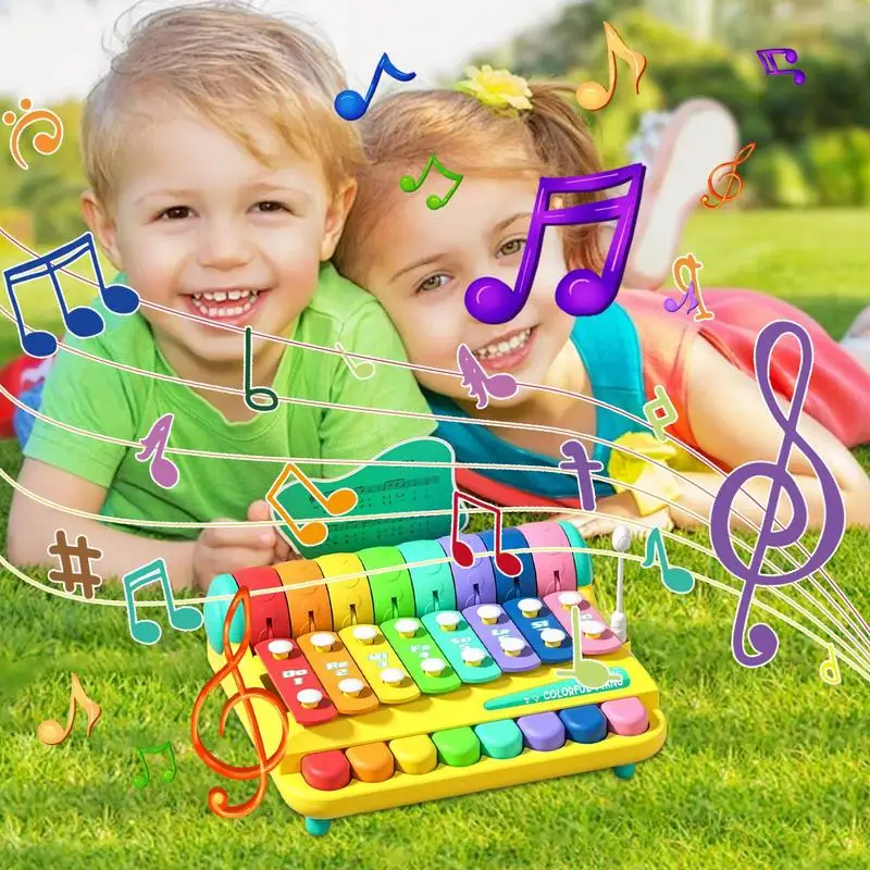 

Kids Piano Toy Portable Interactive Knocking Toy Colorful Musical Instruments Early Learning Educational Piano Keyboard For