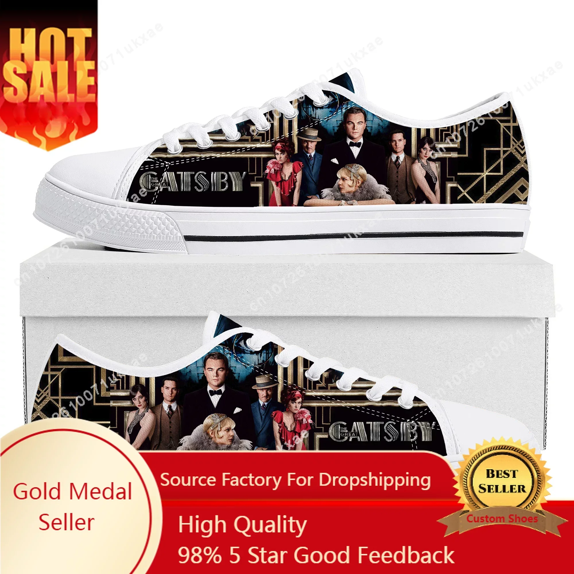 

Great Gatsb Low Top Sneakers Mens Womens Teenager High Quality Leonardo DiCaprio Canvas Sneaker couple Casual Shoes Custom Shoe