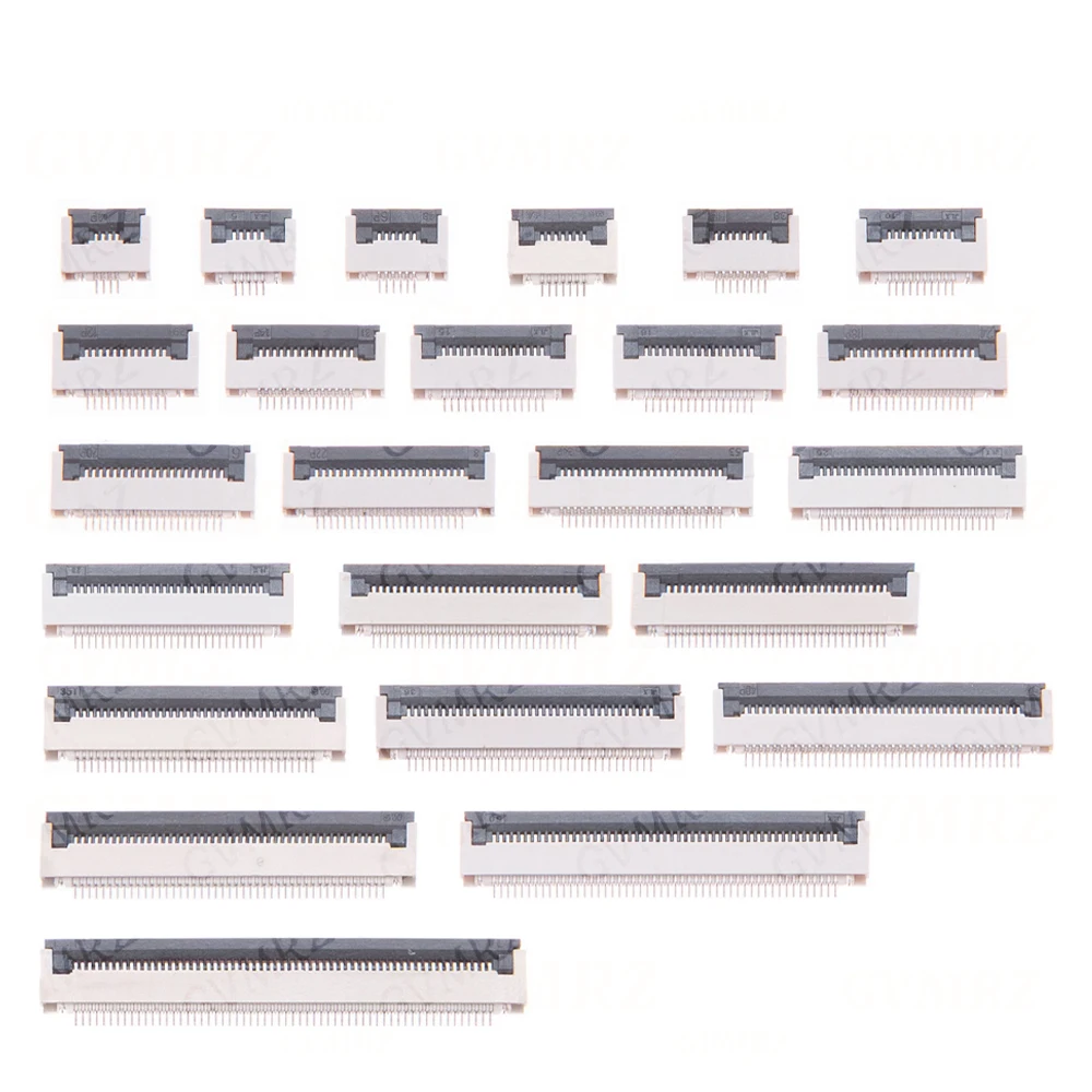 10pcs/lot 4P 6P 8P 10P 12P 14P 16P  FPC FFC For Flat Cable Connector 0.5mm 1mm Pitch Under Clamshell Socket 20P 22P 24P 30P 40P