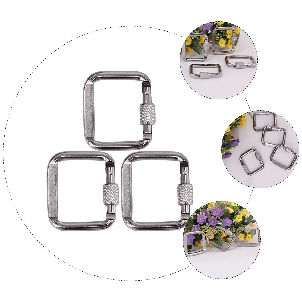 6 Pcs Carabiner for Square Outdoor Key Chain Climbing Outdoor Keychain Camping Accessory Random Colors