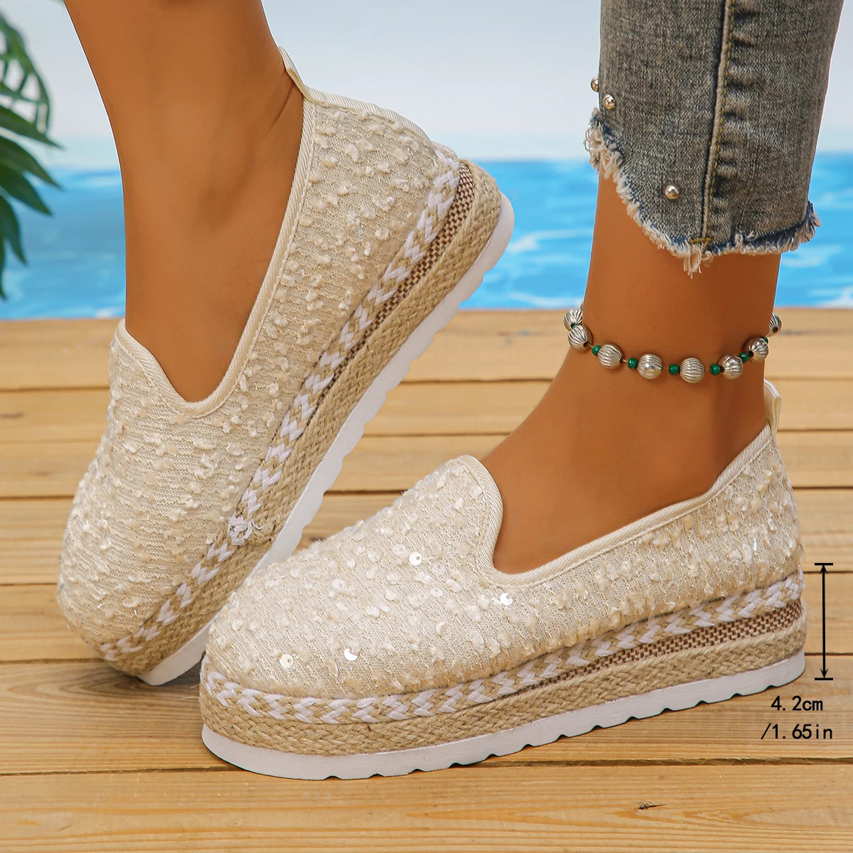 

Platform Loafers Dress Flat Shoes Woman Sneaker Round Toe Low Heels Elegant Stylish Summer Comfortable 2024 Trend