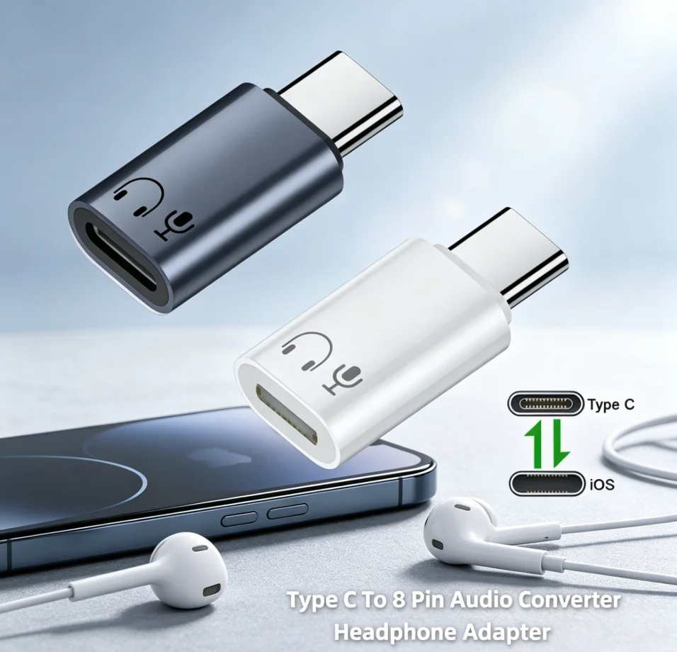 Type C To Lightning Earphone Adapter USB C Male To IOS Female Audio Converter For Iphone 15 16 Samsung USB C Lightning Adapter