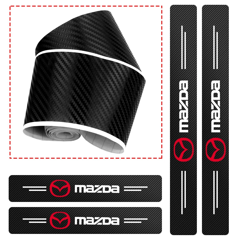 4pcs Carbon Fiber Car Threshold Protection Sticker runk Anti Scratch for Mazda 3 CX3 CX4 CX5 CX7 CX8 CX9 CX30 RX7 Atenza Axela