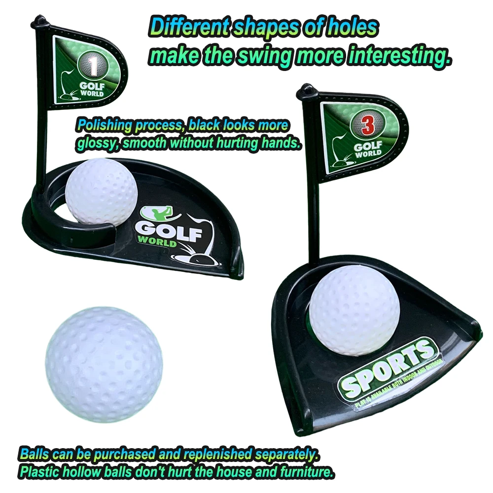 Latest Retractable Alloy Children\'s Golf Toy Play Set For Kids Toddlers Beginners Practice Clubs Balls Holes Green Target Games