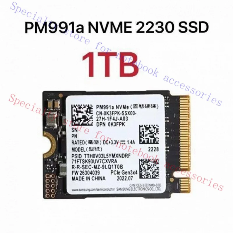 

R+ FOR SAMSUNG PM991A M.2 2230 SSD 1TB NVMe PCIe Microsoft Surface Pro X Pro 7+