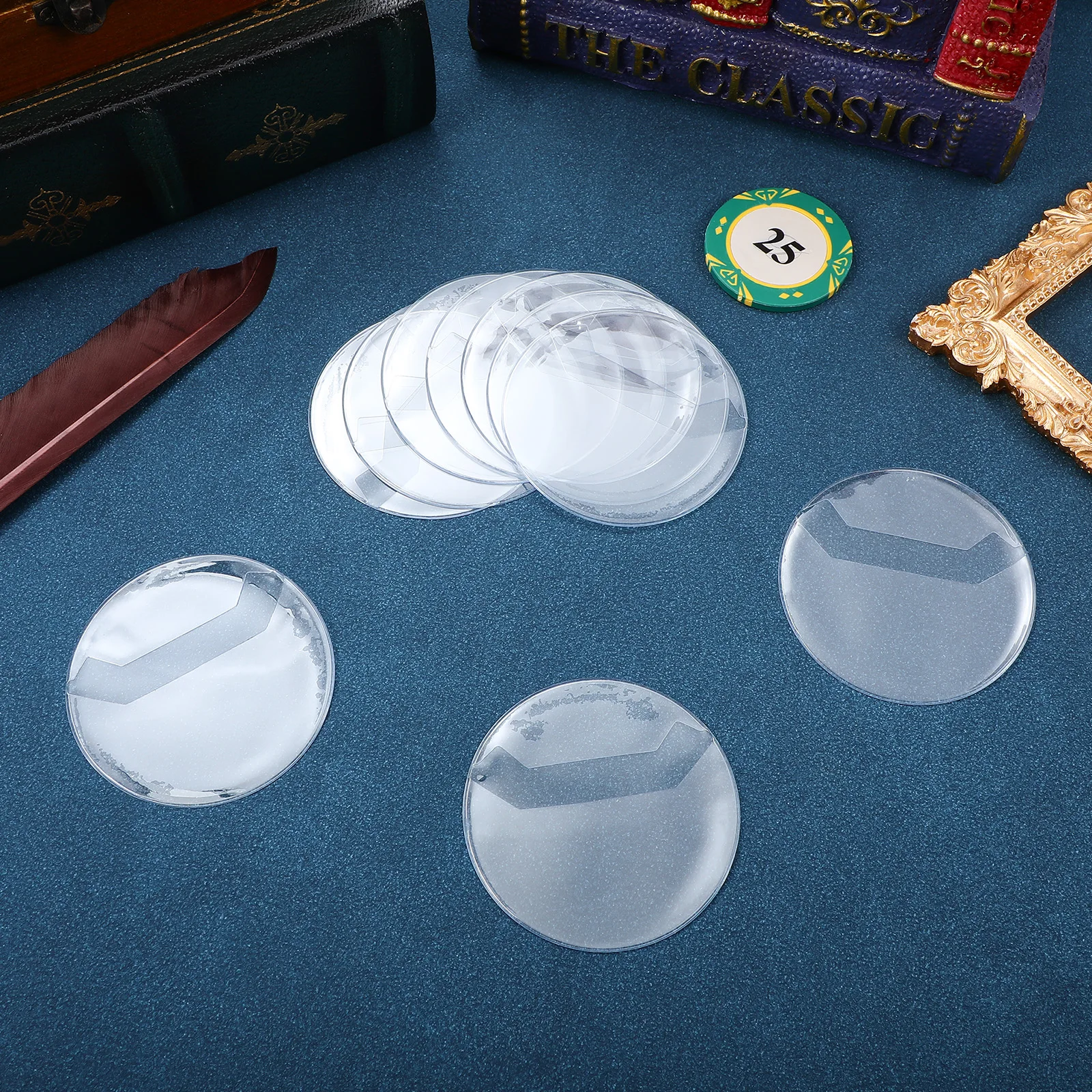 20pcs Badge Protection Covers Clear Reusable Anti-Scratch Badge Holders For Coin Medallion Display Storage Case