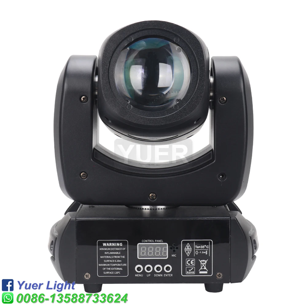 Imagem -03 - Yuer-led Spot Beam Moving Head Light 18 Face Prism Dmx512 Sound dj Stage Effect Party Dance Disco Bar Music Club 100w Novo