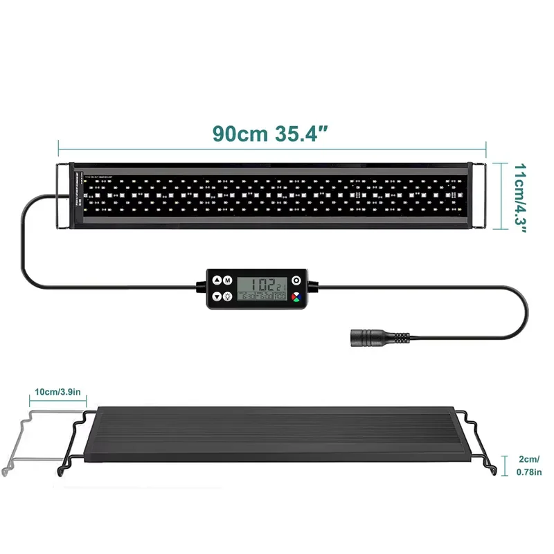 SIROKA SRK-YFT 90 cm Full Spectrum LED Aquarium Light for Fish Tank Coral and Aquatic Plants WRGB Luminous with Controller