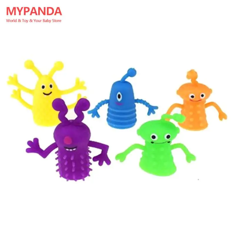 4Pcs/Set Christmas Novelty Plastic Cute Expression Hand Puppets Children Kids Finger Puppets Toy Parents Storytelling Props