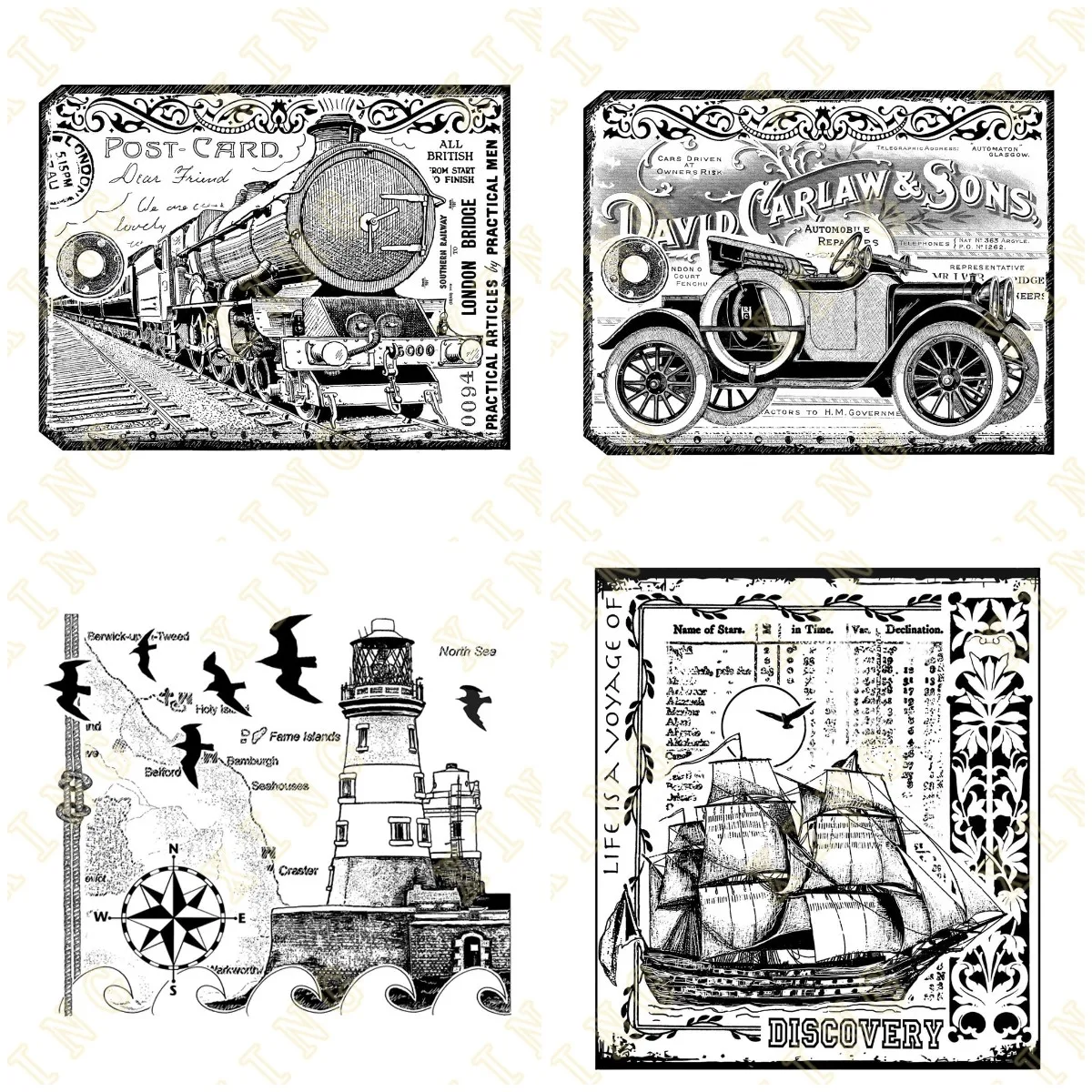 

Newest Marine Ship and Vehicle Means of Transport Stamps Diy Scrapbook Diary Decoration Embossed Paper Card Album Craft Template