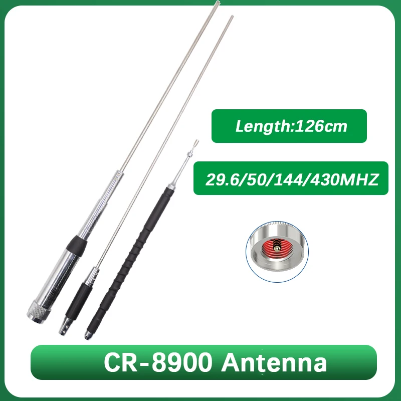 CR-8900 Quad Band Mobile Vehicle Car Antenna CR8900 Aerials 29.6/50/144/430MHz 126cm For TYT TH-9800 QYT KT-7900D Yaesu Ft-8900R