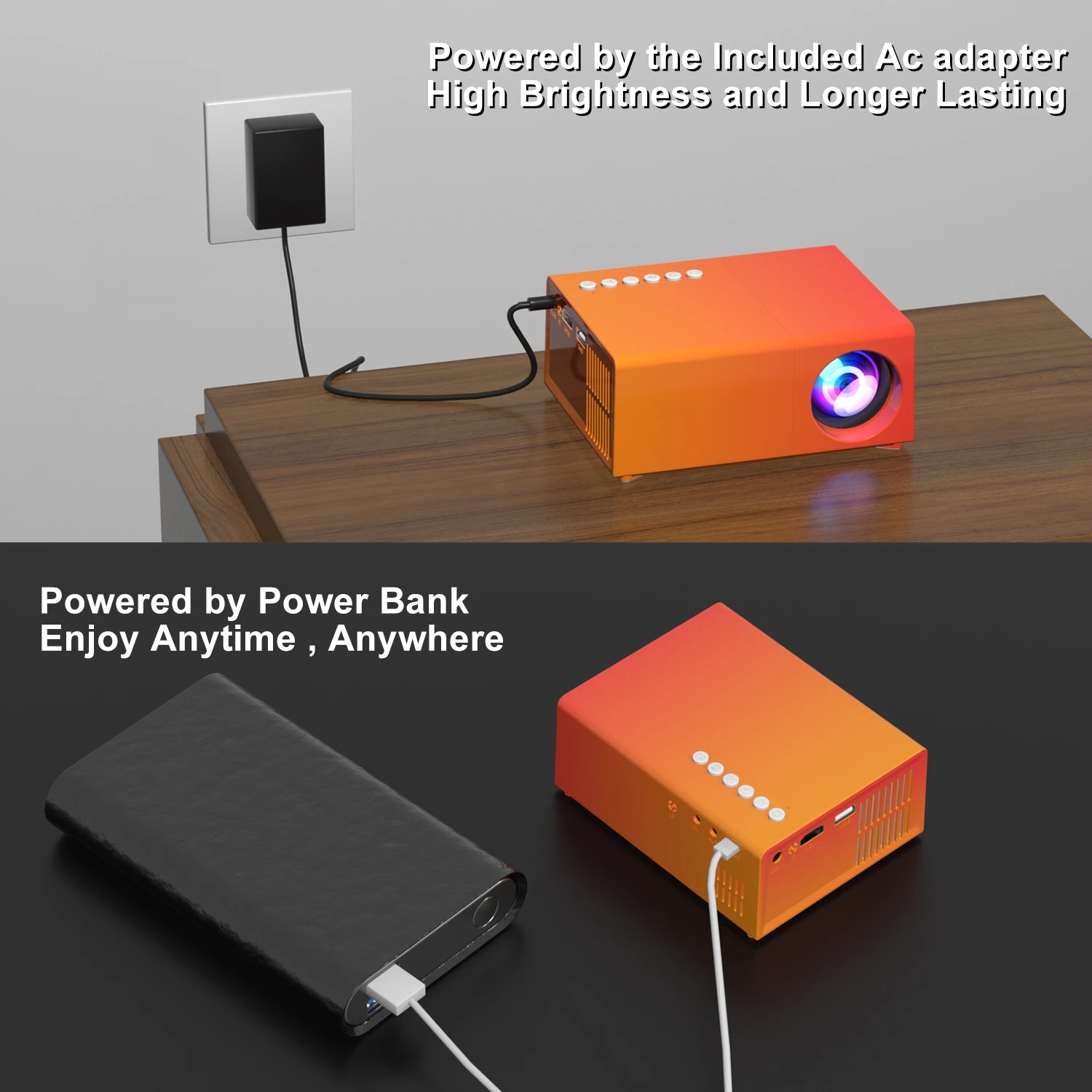 Salange J9Cสมาร์ทโปรเจคเตอร์Android 9 โฮมเธียเตอร์WiFiสนับสนุนโทรศัพท์มือถือPower Bank 720Pภาพยนตร์Update YG300 เด็กของขวัญ