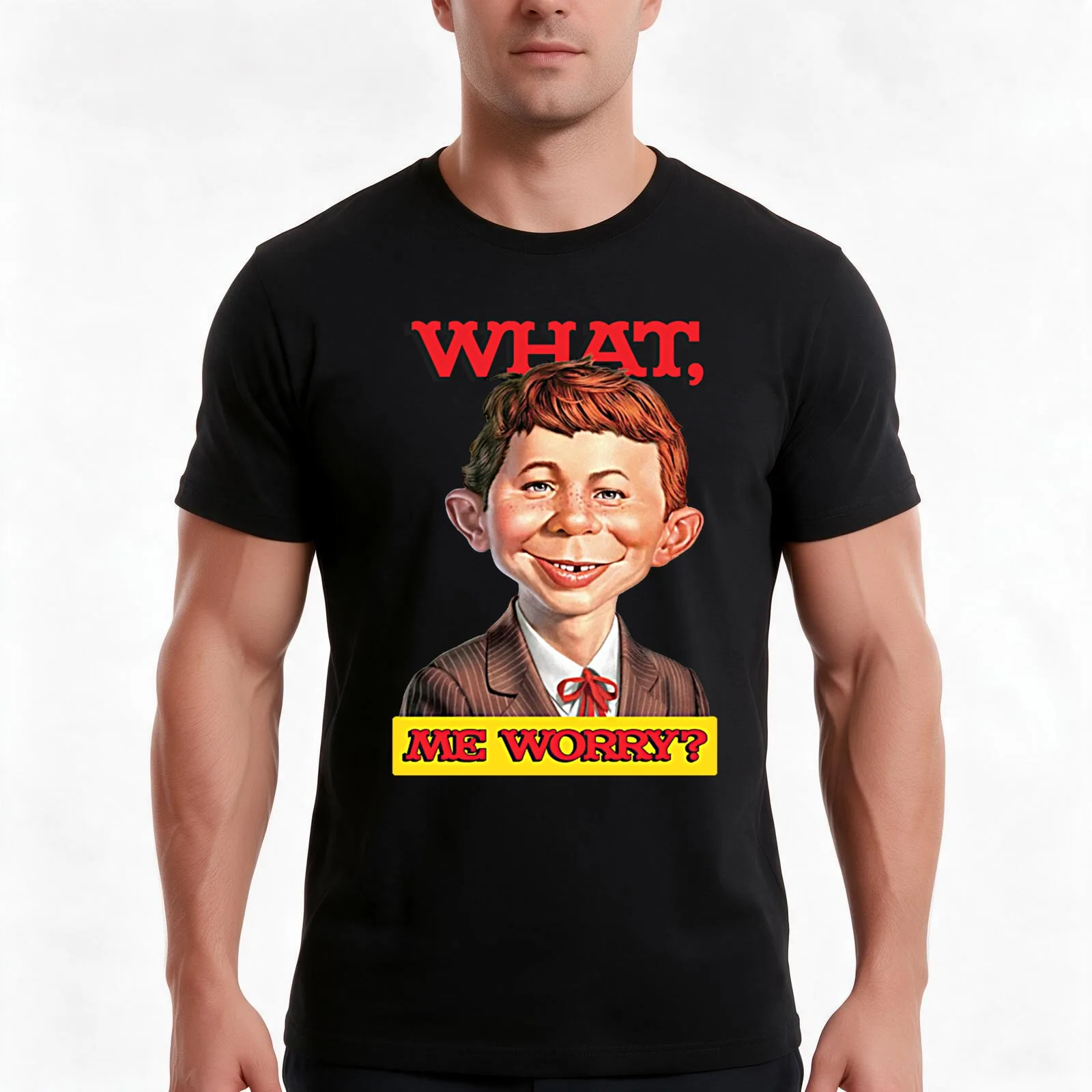 What me worry? - Alfred Neuman v1 T-Shirt Summer Casual Cotton Tee Oversized Streetwear Tops Vintage Graphic Print