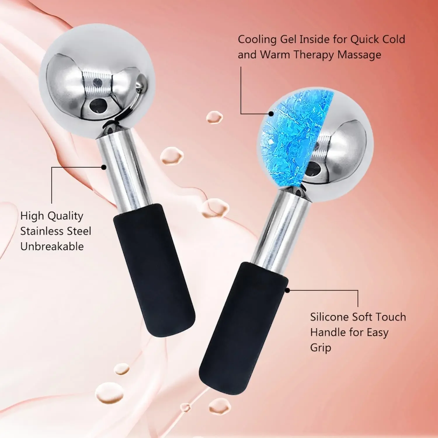 Ice Globes Face Metal Skin Care Ice Globes for Face Stainless Steel for Eyes Facial Roller Massager Tool Great Gift for Women