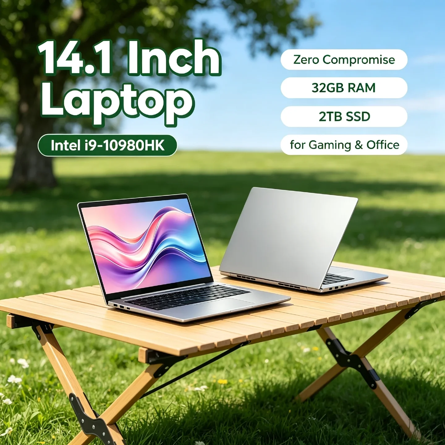 Core i9 10980HK 32GB RAM 8C 16T 2.4 5.3GHz 16MB 45W Intel 14.1 Inch Pro Laptop 2TB M.2 SSD Gaming Notebook Office Fast New