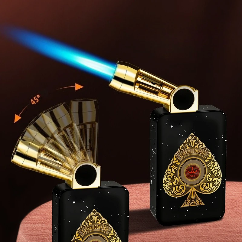 

Trendy Folding Spray Gun Torch Poker Lighter Multi Functional Portable Inflatable Butane Lighter Smoking Accessories Men Gifts