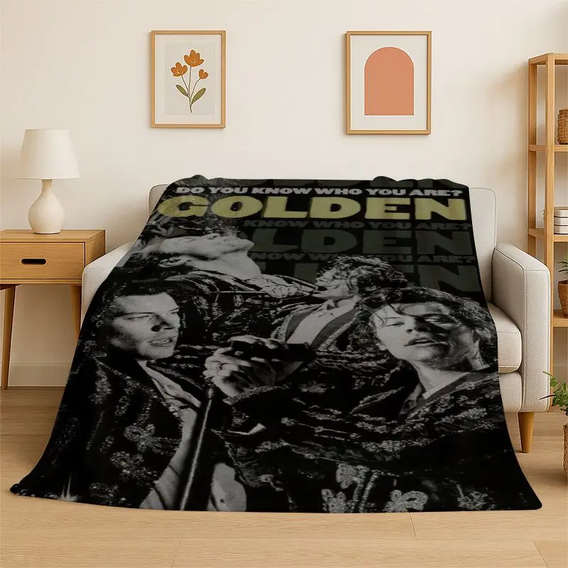 fashion Harry Styles Singer Star Flannel Blanket Soft Warm Throw Blanket for Bedroom Living Room Bed Travel Camping Picnic Gift