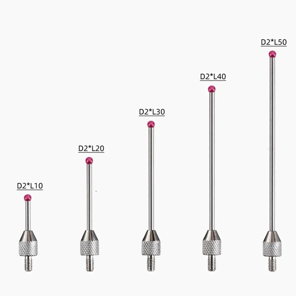 1Pc M2.5 CNC Probe Tip Measuring Head 2mm Stylus Ball Porcelain Shaft 10-50mm Sensor Probe For Machine Accessory