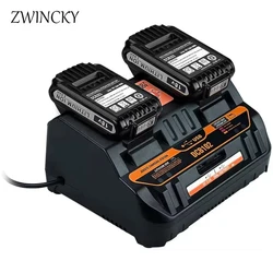 ZWINCKY DCB102 Charger Rapid 2 Slide Port 4A Charging Current USB 2A DCB200 DCB140 For Dewalt,14.4V 18V Lithium Battery Charger