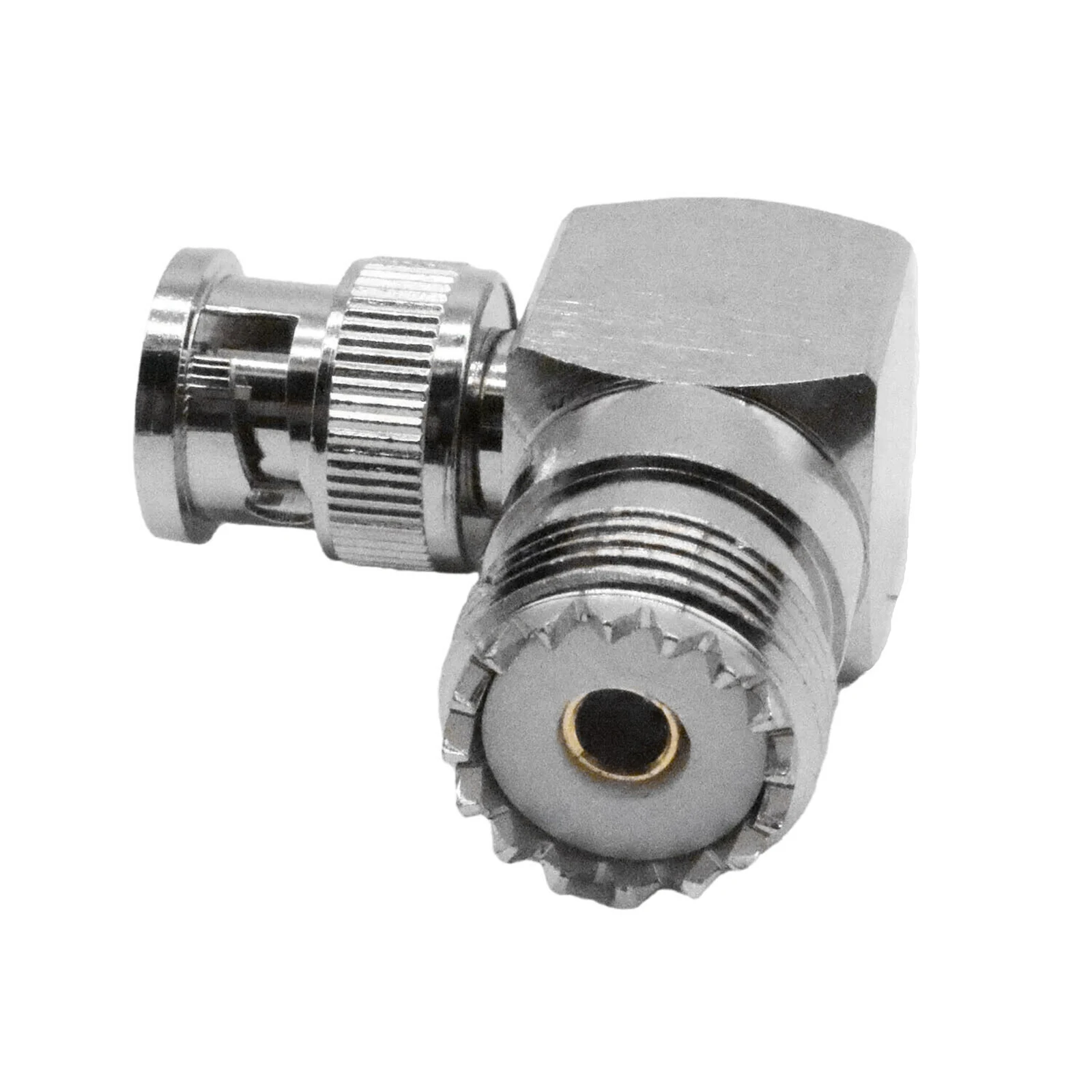 BNC Male Plug to UHF SO239 Female Jack Right Angle 90° RF Coax Connector Adapter