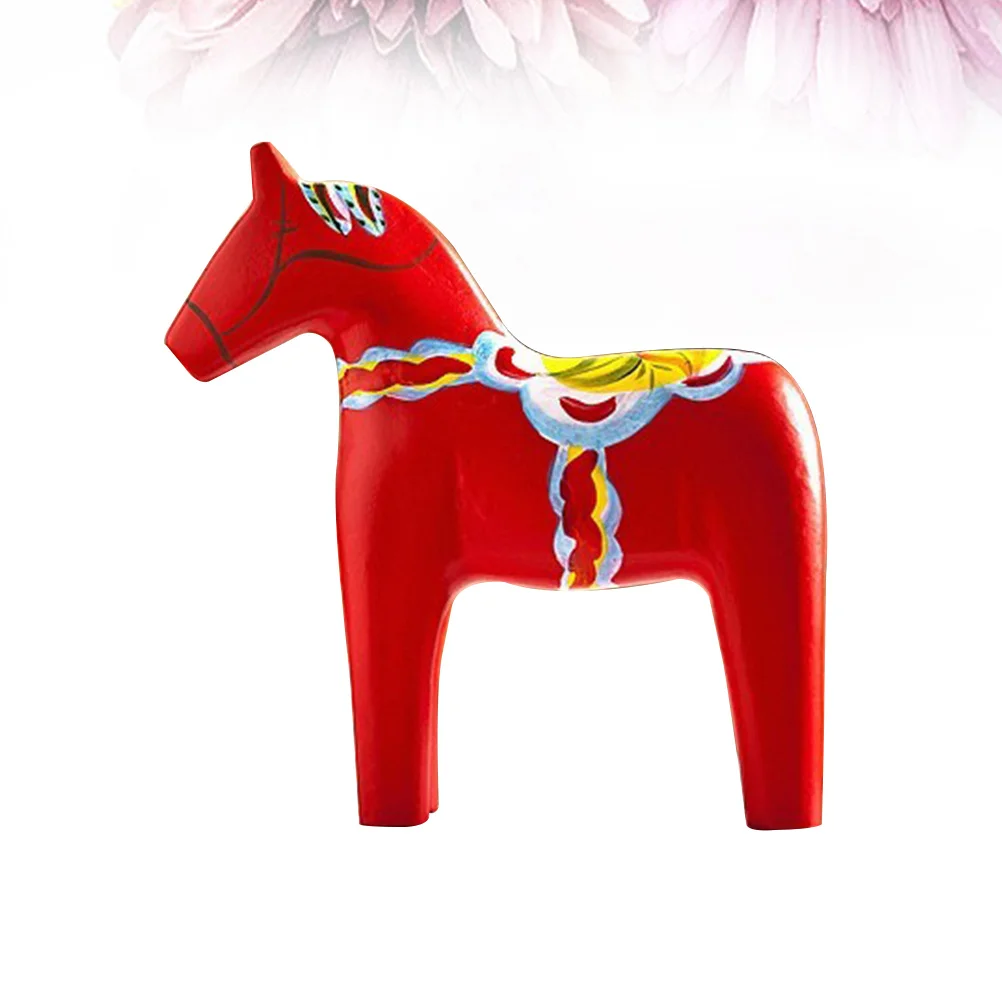 

Wooden Horse Carving Craft Small Portable Table Decor For Home Dining Room Wedding Party Desktop Decoration Red Wood Horse