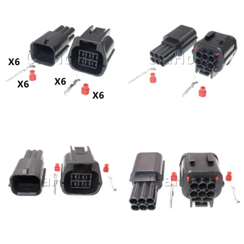 

1 Set 6 Ways AC Assembly Car Taillight Electric Socket Automobile Wire Cable Sealed Connector For Ford 7283-9332-30 7182-9331-30
