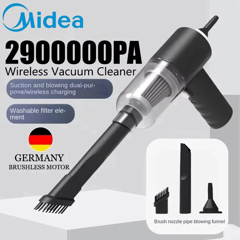 Midea 120w 2900000PA Car Vacuum Cleaner Wireless Super High Powerful 3 in 1 Wet Dry Dual Use Portable Handheld Vacuum Cleaner