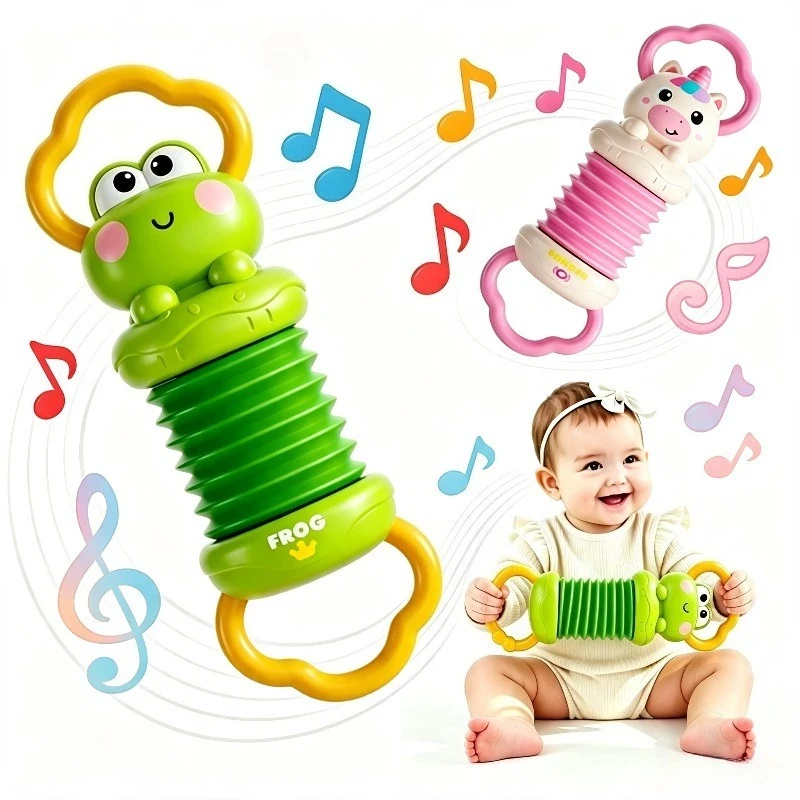 Unicorn Musical Accordion Toy - Montessori Sensory Baby Instrument, 0-12 Months Newborn Gift, Toddler Learning Toy, Baby Toys