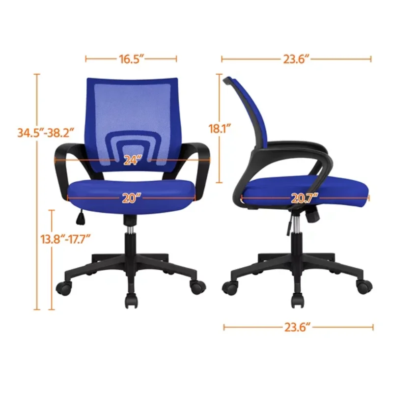 Mid Back Mesh Swivel Office Chair, Cadeira preta com braços, mobiliário de escritório, Mart cadeira ajustável