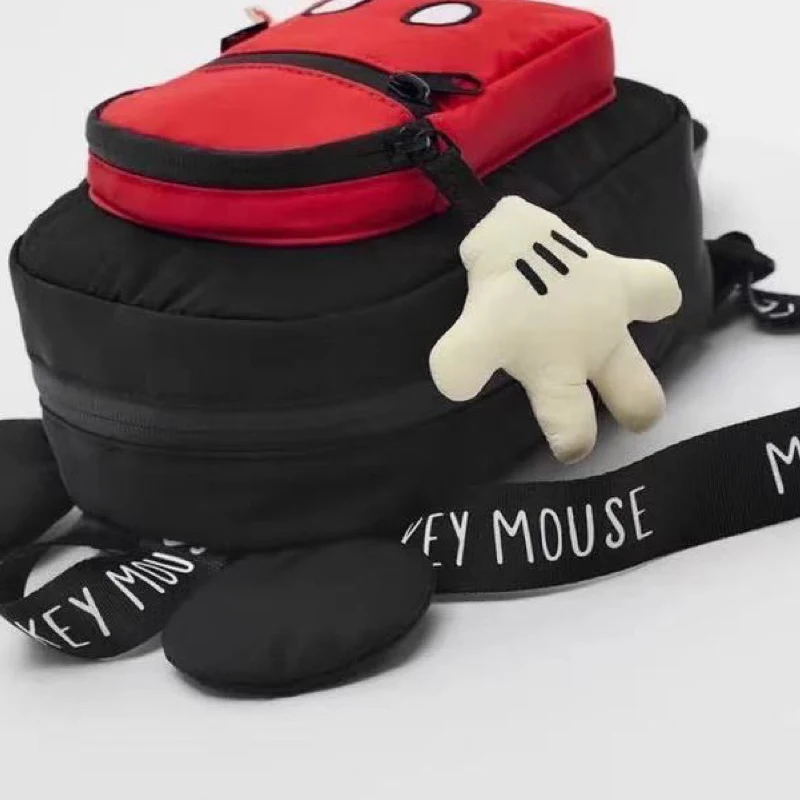 Disney vermelho mickey mouse mochila dos desenhos animados bonito das crianças multifuncional leve grande capacidade mochila escolar primária