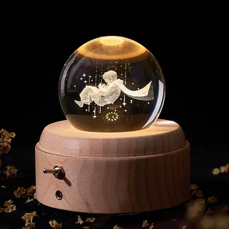 

Moon Crystal Ball Lamp Birthday Gift Bedroom Bedside Led Nightlight Home Decoration Led Lights Lovely Cartoon Children's Toys