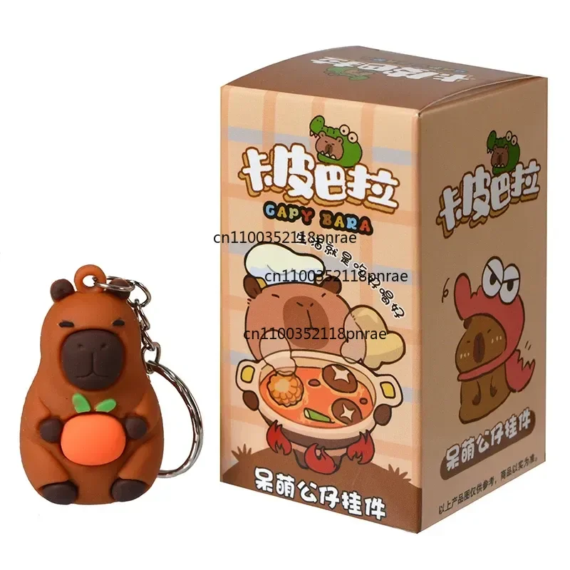 Leuke 24 stks/set Capybara Figuur Blind Box Anime Capibara Figuren Pop Sleutelhanger Hanger Decoratie Speelgoed Voor Kinderen Kerstcadeau
