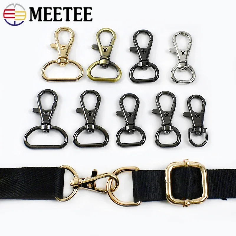 10/30pcs Meetee 13/16/20/25mm Bag Strap Buckle Metal Lobster Clasp Handbag Keychain Swivel Trigger Clips Snap Hook DIY Accessory