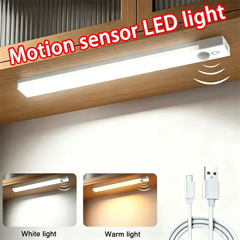 Wireless Rechargeable LED Motion Sensor Cabinet Light Night Light For Closet Kitchen Wardrobe Stairs