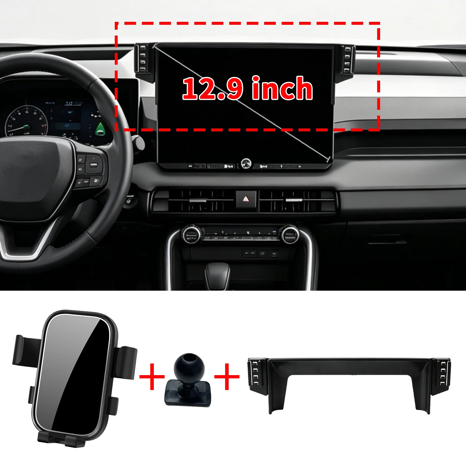 for TOYOTA RAV4 RAV 4 2026 2027 RHD LHD 12.9 and 10.5 Inch Phone Stand, Car Interior Holder Stable Support Universal Car