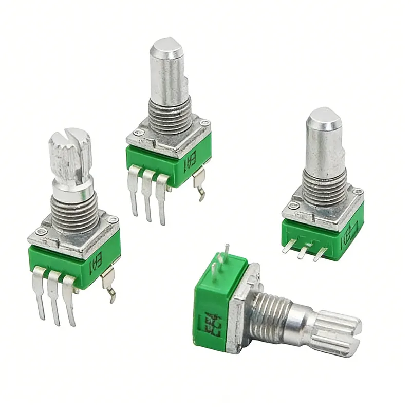 10PCS RD901F B10K B20K B50K B100K 15MM Potenciómetro de precisión de eje semicircular vertical y horizontal de un solo polo