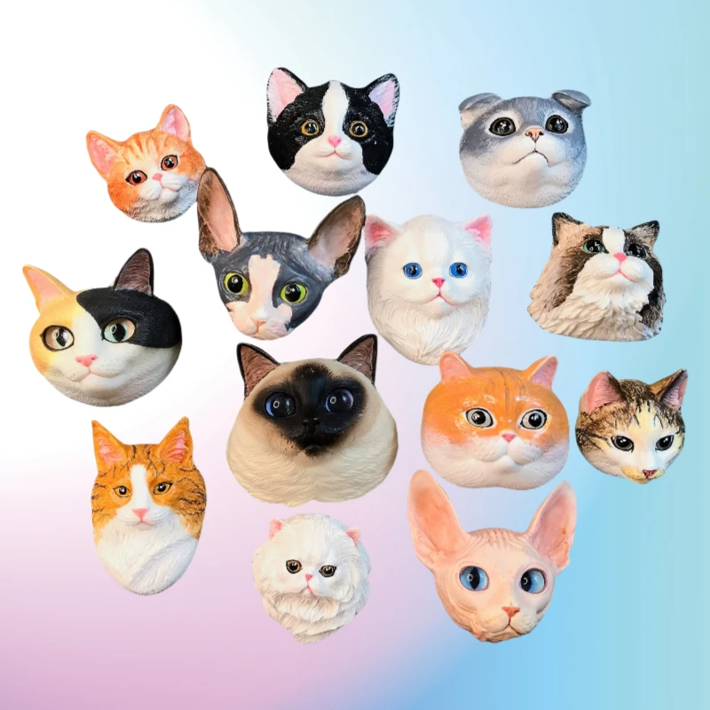 Cute kitten Head Plaster Mold British Shorthair Persian Cat Animal Epoxy Resin Silicone Mold Ragdoll Hairless Cat Pet Silicone