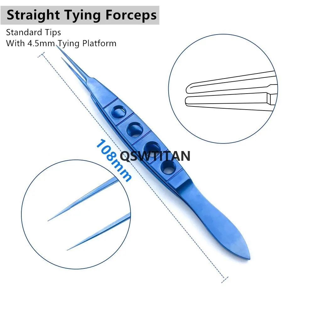 Ophthalmic tweezers toothless Straight Titanium Forceps embedding thread surgical tool ophthalmology extraction fat tweezers