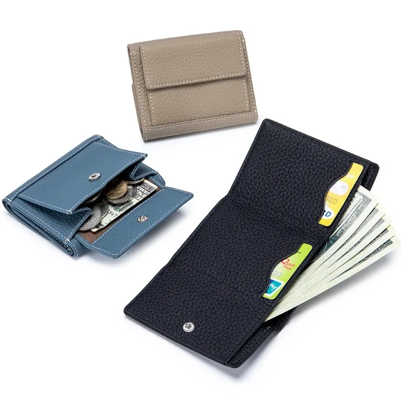 URBAN MASTER Short Wallets for Women Genuine Cow Leather Fashion Trend Trifold Wallet Japanese Style Ladies Card Holder 3449