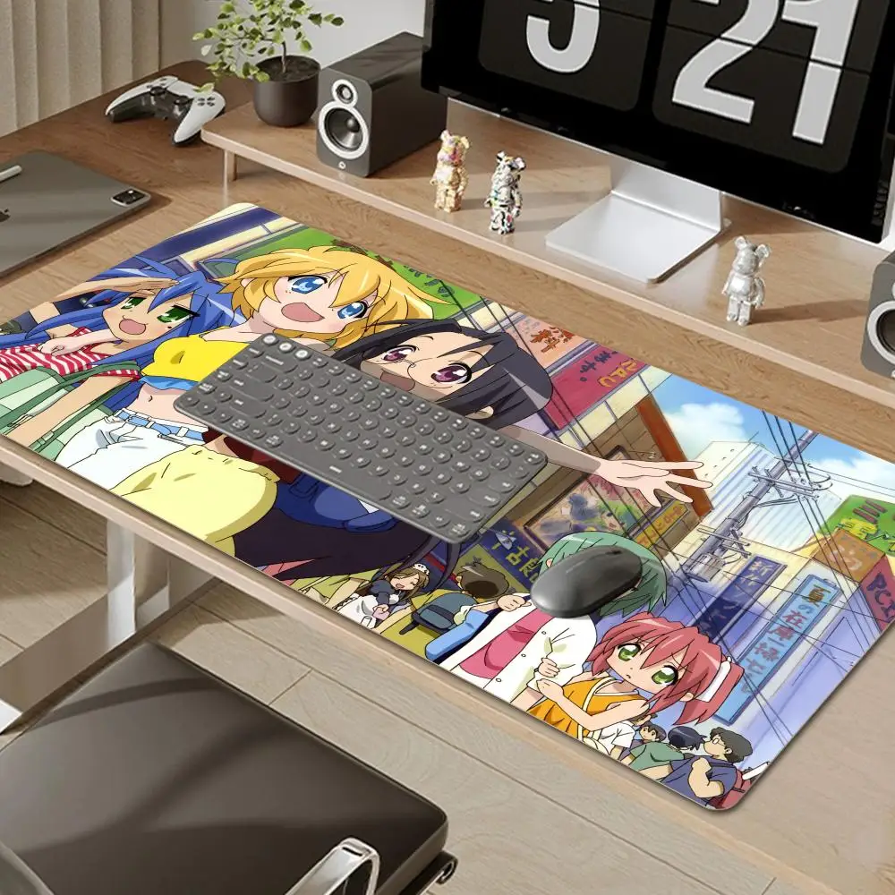 Lucky Star Anime pad electronic sports kawaii accessories HD Print Computer Lock edges Large game accessories Rubber Mouse Pad