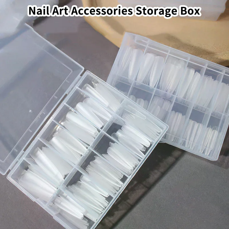 12 Grids Transparent Empty Nail Foils Storage Box Plastic Jewelry Beads Gems Rhinestones False Nail Art Tips Box Case Organizer