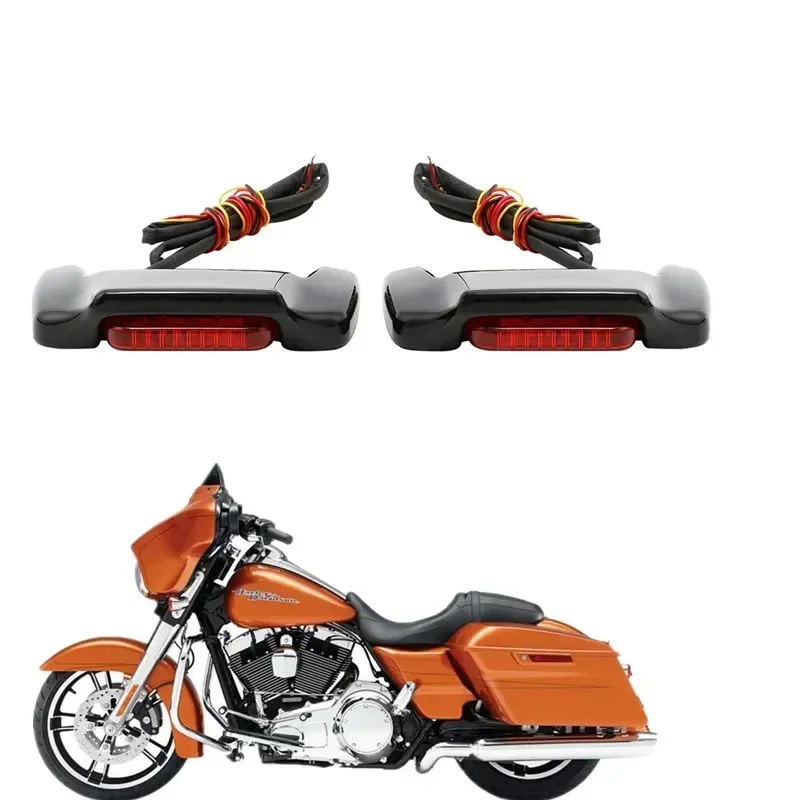 

For Harley Touring Road King Electra Street Glide 2014-2021 2019 2018 Motorcycle Hard LED Saddlebag Lid Spoiler Light Kit Parts