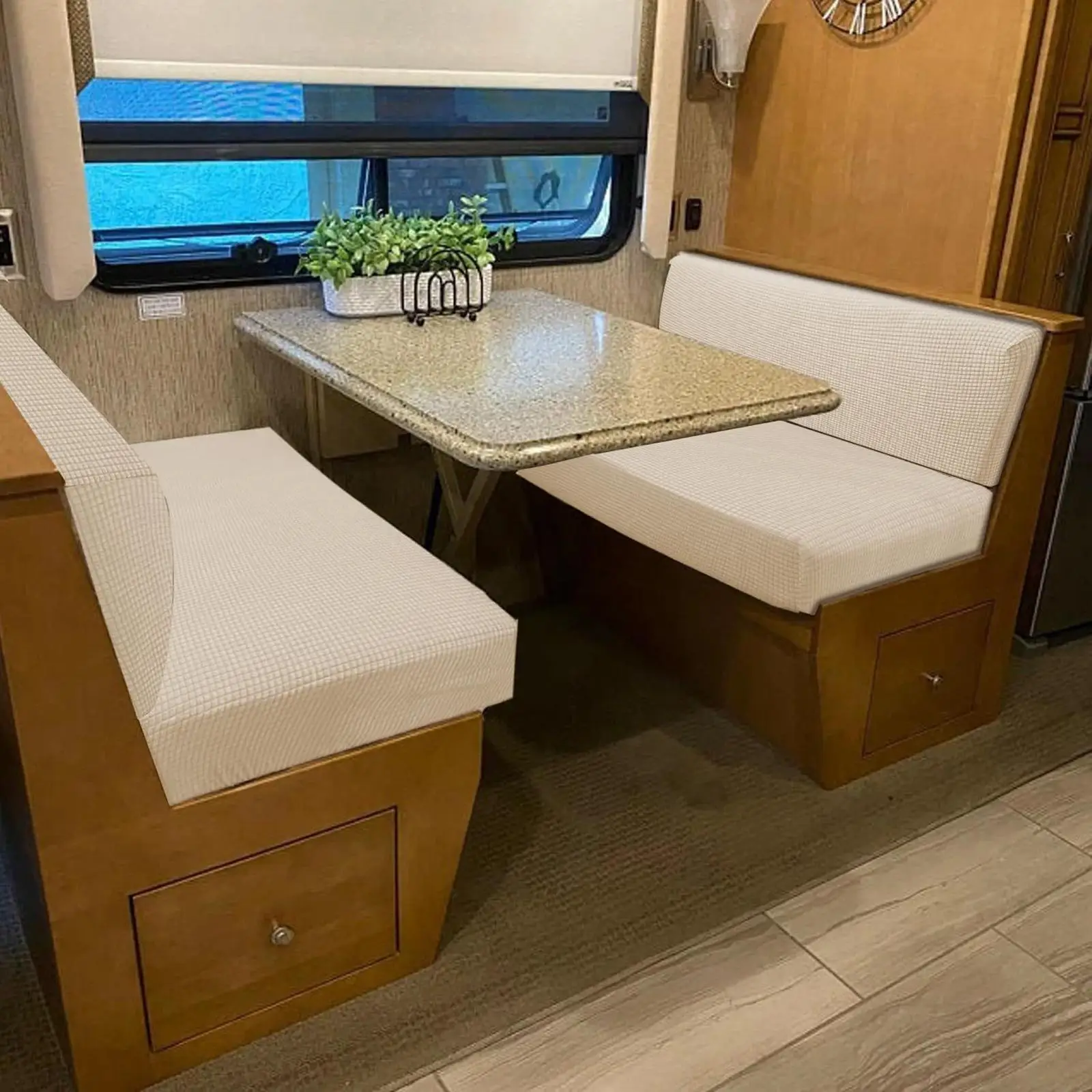 Camper Bench Cushion Covers Durable Polyester Replacement Protector Furniture Accessories for RV