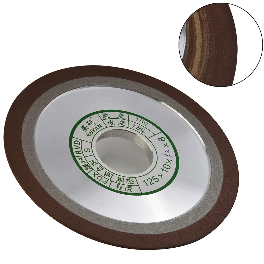 Sawtooth Grinding wheel Tool Accessories Silver+Brown Single-sided 1-Tapered Alloy Grit 180 Hard Steel Polished
